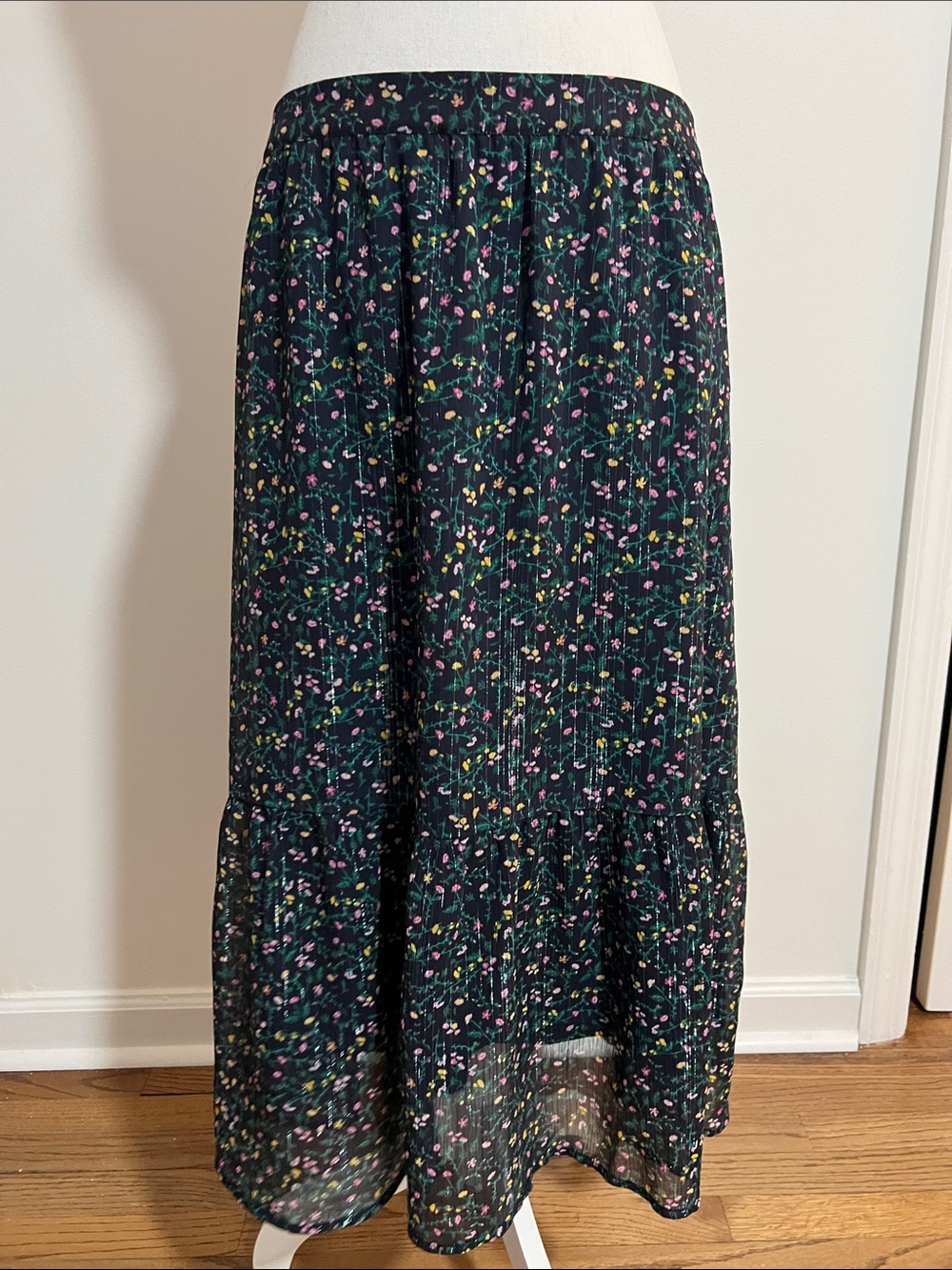 Navy midi skirt